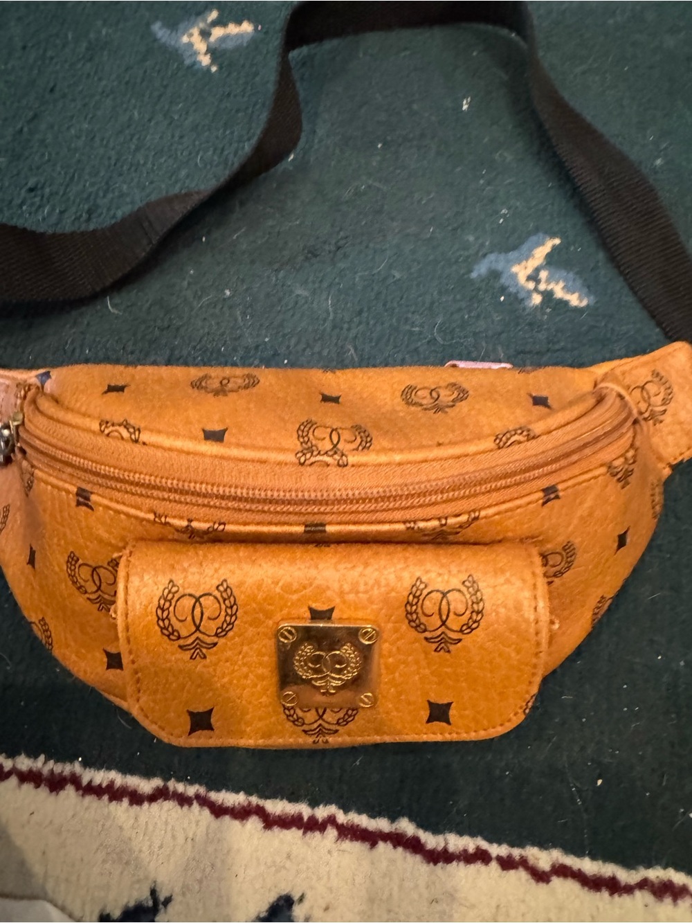 Tan Leather Waist Pack with Signature Crest Detailing - Picture 5 of 8